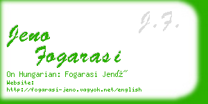 jeno fogarasi business card